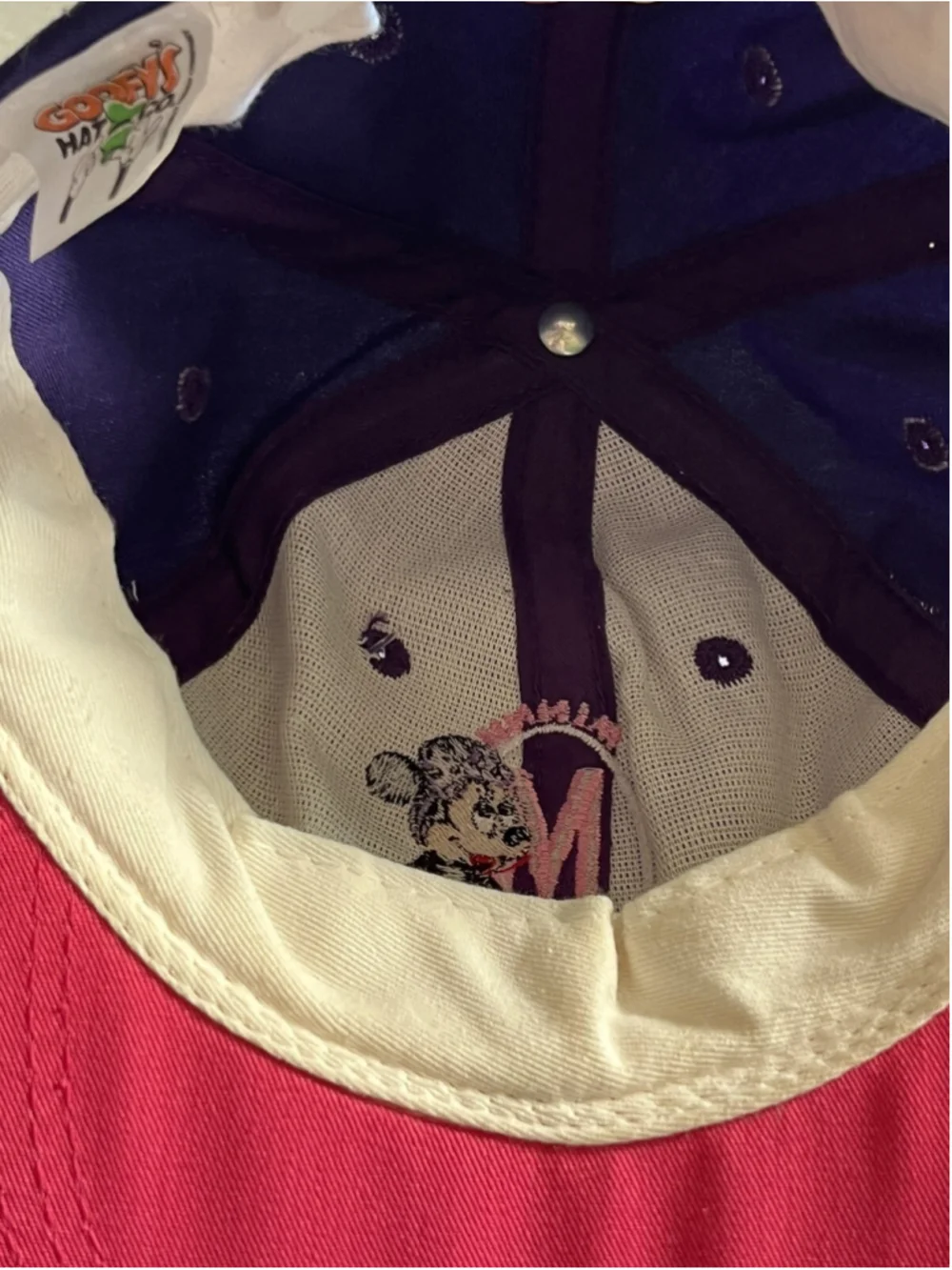 Vintage Minnie Mouse Youth Snapback Baseball Cap Goofy's Hat Co Made in USA Pink